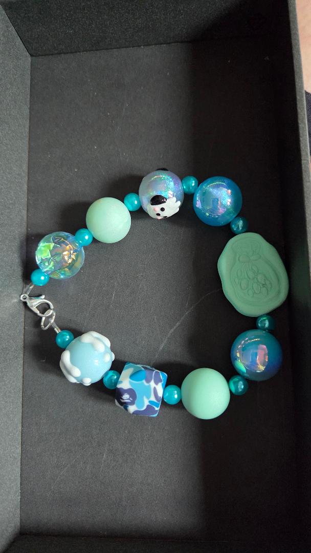 Blue Dog and Flower Bracelet