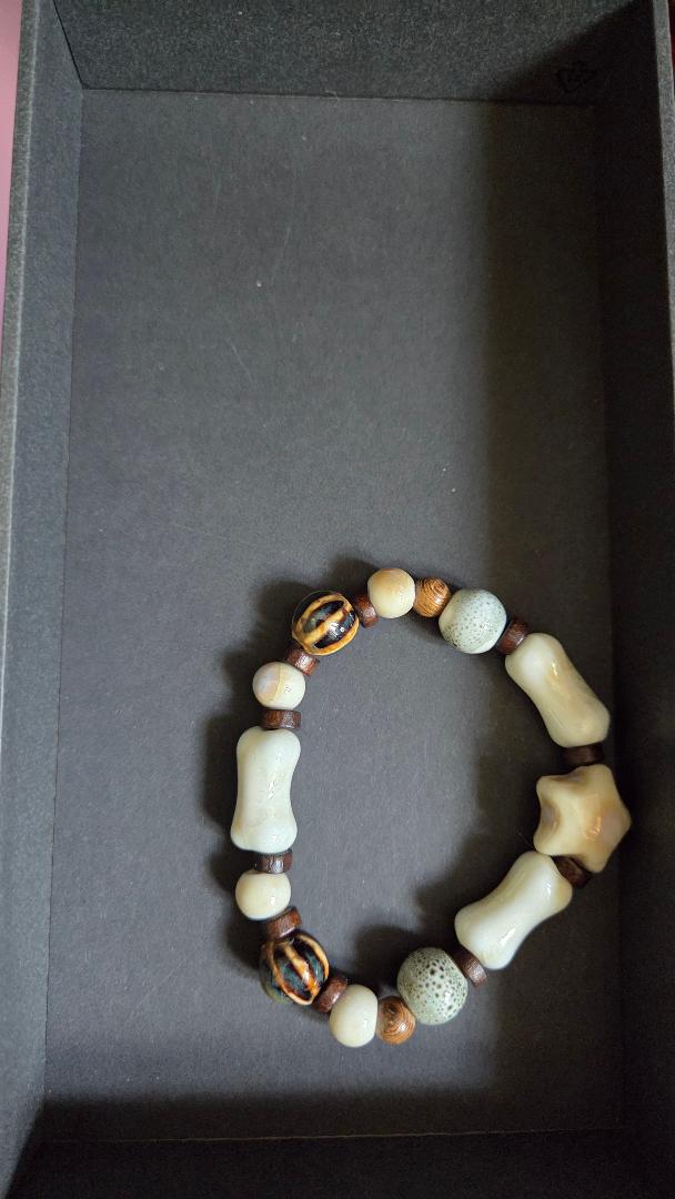 Rustic Bone Stretch Bracelet