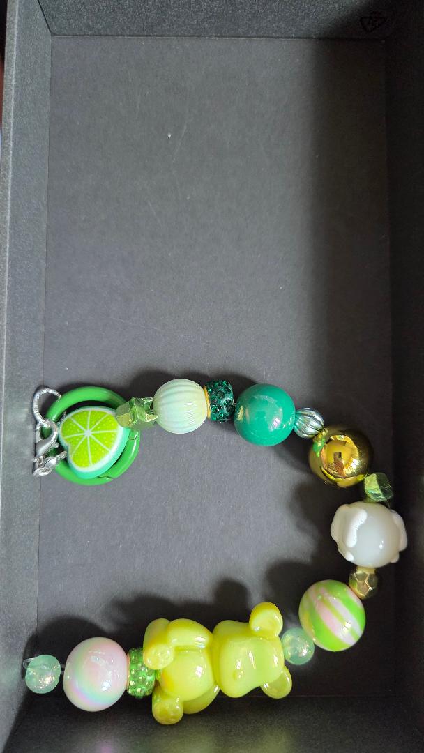Green Teddy Bear Keychain