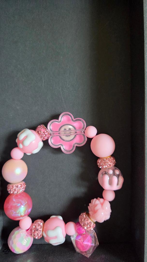 Kids Pink Flower Bracelet
