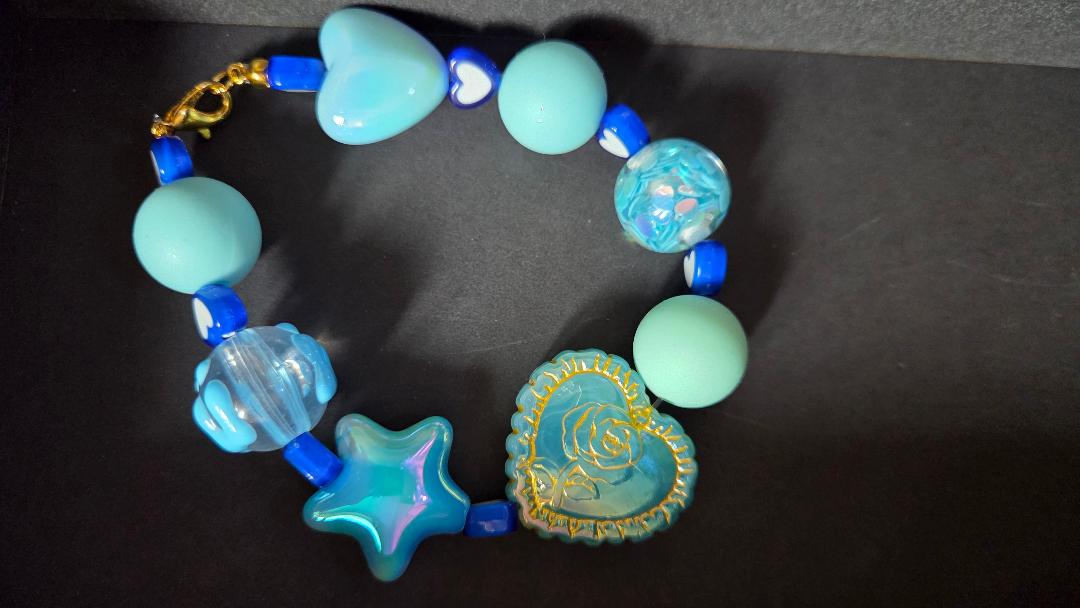 Blue Heart and Star Bracelet