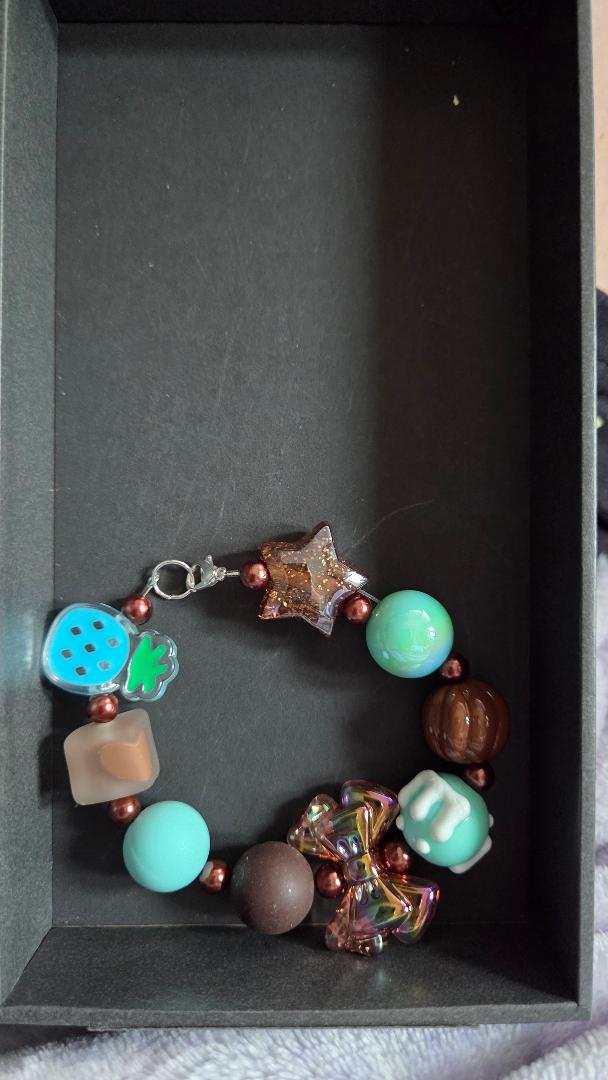 Blue and Brown Pineapple Bracelet