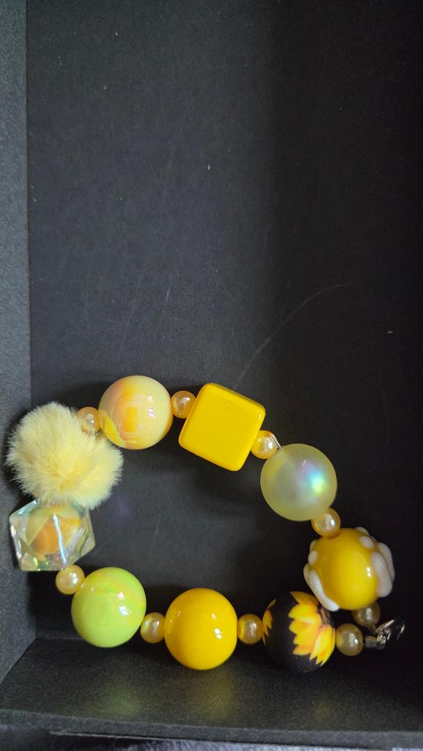 Yellow Fuzzy Bracelet